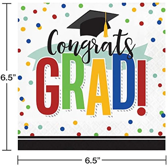 COLORFUL GRAD LUNCHEON NAPKIN 2 PLY 16CT - Image 2